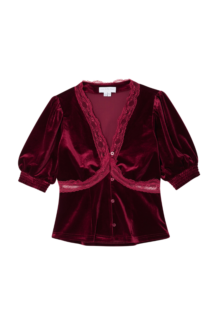 Burgundy Velvet Lindos Top