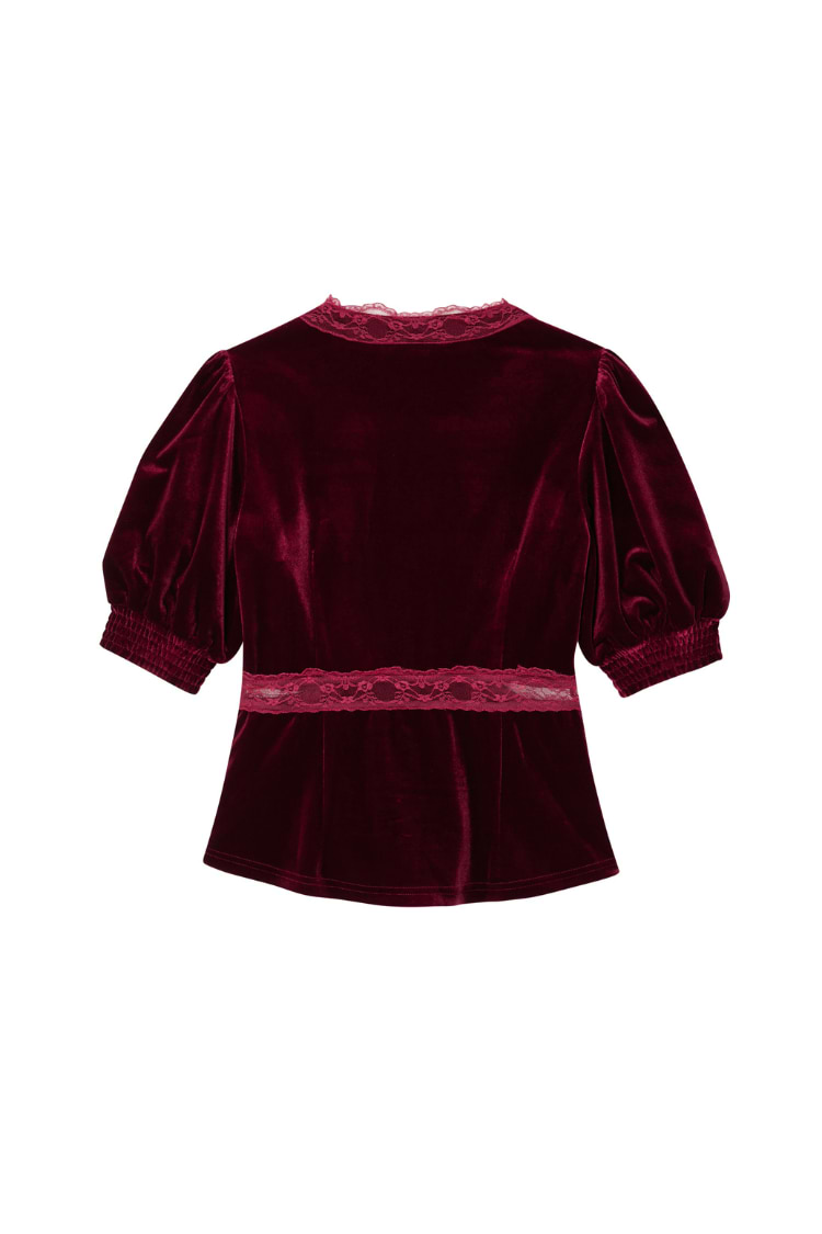 Burgundy Velvet Lindos Top