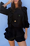Black Ruffle Shorts