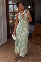 Thumbnail for Sage Freya Jacquard Maxi Dress Petite