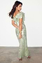 Sage Jacquard Tilda Dress