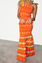 Orange Sahara Shirred Piper Skirt