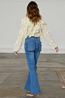 Thumbnail for caption_Model wears Denim Flare Scallop Jean  in UK size 8/ US 4