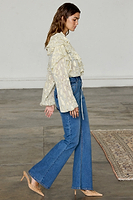 Thumbnail for caption_Model wears Denim Flare Scallop Jean  in UK size 8/ US 4