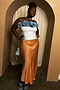 Orange Sealife Portrait Skirt
