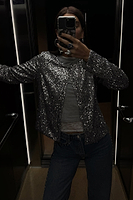 Thumbnail for Gunmetal Alexa Sequin Cardigan