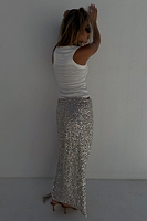 Thumbnail for caption_Model wears Sequin Maxi Wrap Jaspre Skirt in UK size 10/ US 6