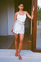 Silver Sequin Mini Jaspre Skirt
