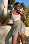 Silver Sequin Mini Jaspre Skirt