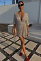 Silver Sequin Mini Vienna Wrap Dress