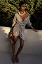 Silver Sequin Mini Vienna Wrap Dress