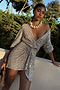 Silver Sequin Mini Vienna Wrap Dress