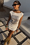 White Sequin Ruched Dress