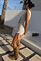 White Sequin Ruched Dress