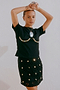 Black Crochet Shell Wrap Skirt