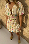 Cream Shell Mini Wrap Dress Petite