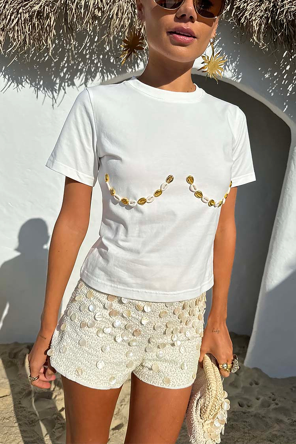 White Shell Boob Baby T Shirt
