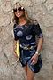 Black Seashell Mesh T Shirt