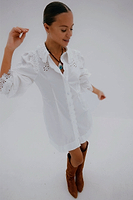 Thumbnail for caption_Model wears White Sicily Shirt Dress in UK size 8/ US 4