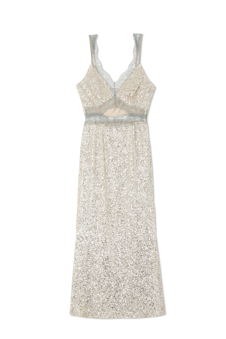 Silver Sequin Mimi Dress Petite