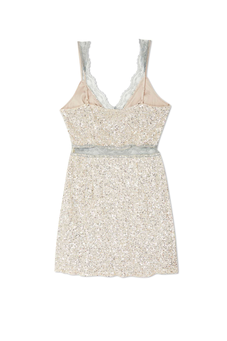 Silver Sequin Mini Mimi Dress