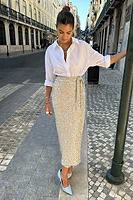 Thumbnail for Sequin Maxi Wrap Jaspre Skirt