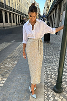 Thumbnail for Sequin Maxi Wrap Jaspre Skirt Petite