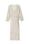 Silver Sequin Kira Wrap Dress Petite