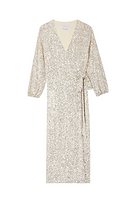 Thumbnail for Silver Sequin Kira Wrap Dress Petite