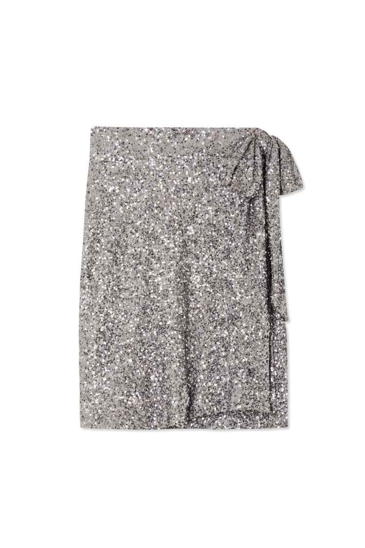 Gunmetal Sequin Mini Jaspre Skirt