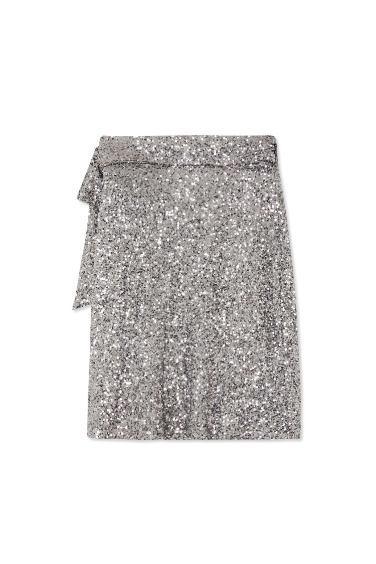 Gunmetal Sequin Mini Jaspre Skirt