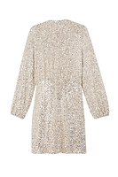 Thumbnail for Silver Sequin Mini Vienna Wrap Dress