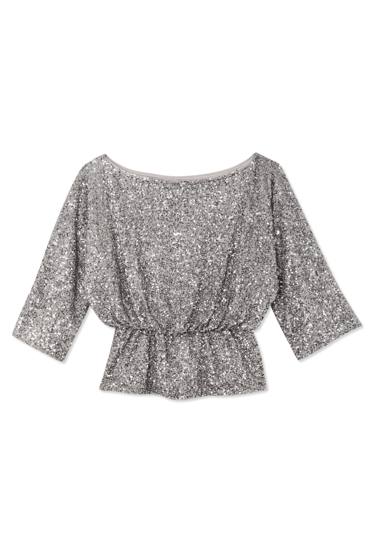 Silver Sequin Tilly Top