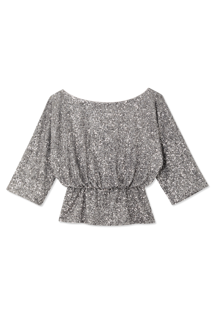 Silver Sequin Tilly Top