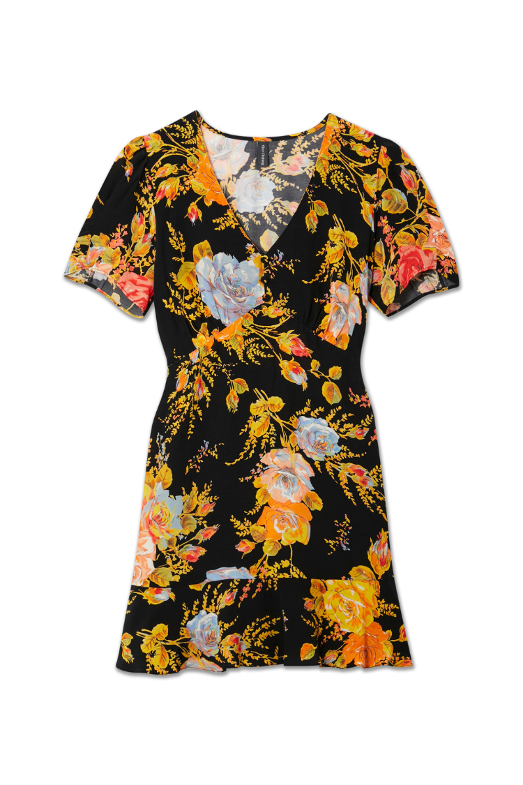 Black Sofia Mini Tea Dress