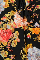 Thumbnail for Black Sofia Floral Wrap Top