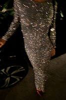 Thumbnail for caption_Model wears Gun Metal Sequin Soho Dress in UK size 10/ US 6