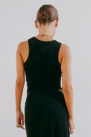 Thumbnail for caption_Model wears Black Sol Tank Top  in size S