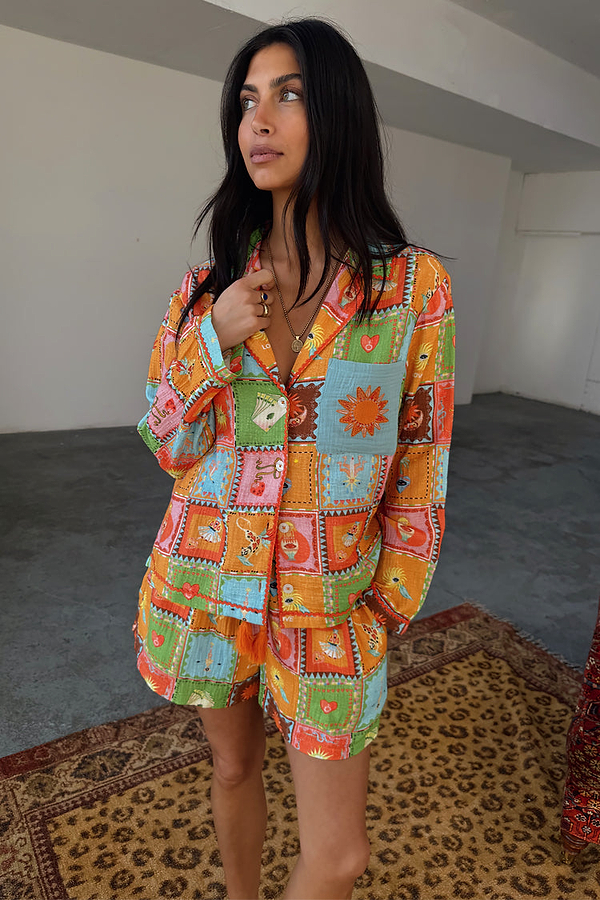 Soller Patchwork Button Through Pyjamas
