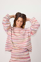 Thumbnail for caption_Model wears Multi Stripe Jumper in UK size M