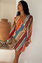 Sunset Stripe Mini Wrap Dress