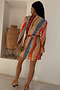 Sunset Stripe Mini Wrap Dress