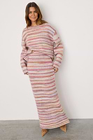 Thumbnail for caption_Model wears Multi Stripe Knit Skirt  in size M