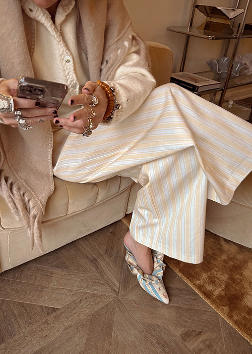 Butter Yellow Stripe Suki Trousers
