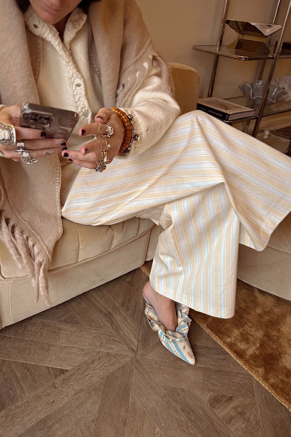 Butter Yellow Stripe Suki Trousers