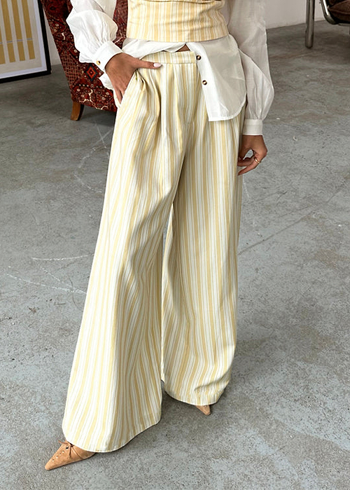 Butter Yellow Stripe Suki Trousers