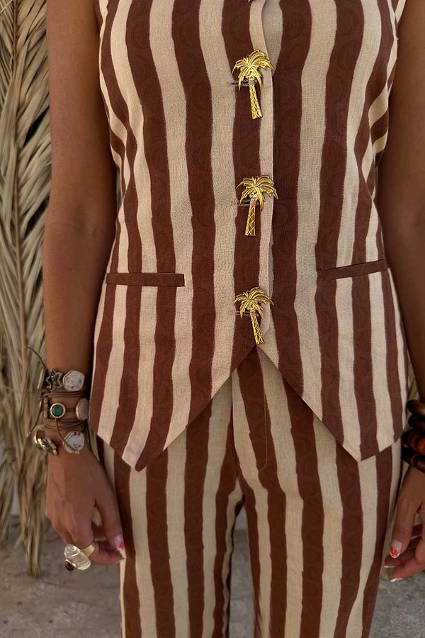 Chocolate Stripe Waistcoat