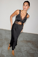 Thumbnail for Black Mimi Dress with Stud Trim Petite