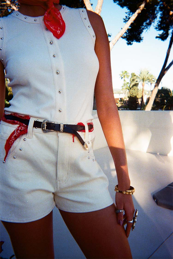 Ecru Studded Hot Pant