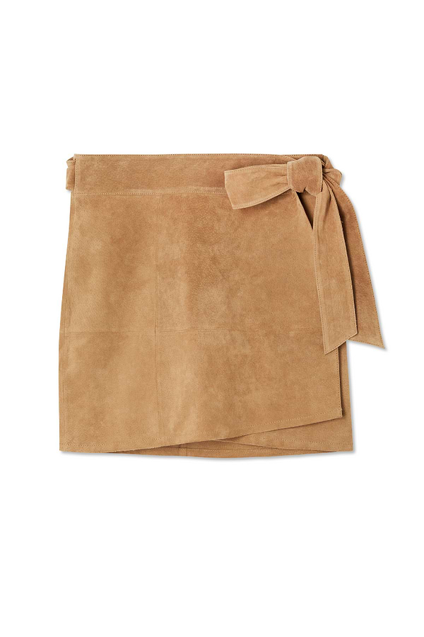Jaspre Skirt Dark Brown Suede Wrap Skirt Suede Mini Jaspre Skirt